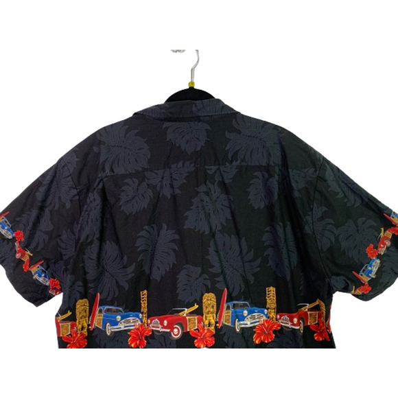 Bishop St. Apparel Mens 3XL Hawaiian Button Up Shirt Tiki Woody Surfer Vintage - Picture 7 of 9